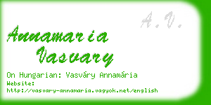 annamaria vasvary business card