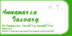 annamaria vasvary business card